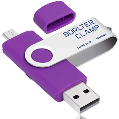Immagine di 64GB Chiavetta USB 3.0, 2 in 1 Pen Drive (Micro e 3.0) Memoria Flash, OTG Flash Girevole per Android Smartphone/Tablet/Computer (Porpora)