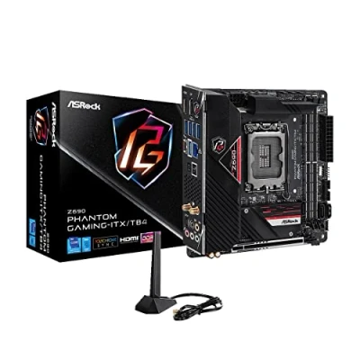 Immagine di Asrock Z690 PHANTOM GAMING ITX/TB4, Intel Z690, 1700, Mini ITX, 2 DDR5, HDMI, DP, Thunderbolt, Wi Fi, 2.5GB LAN, PCIe5, RGB, 2x M.2