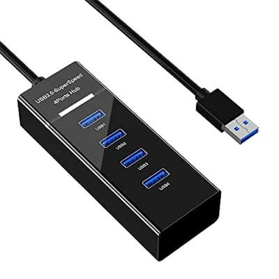 Immagine di Eono 4 Porte Hub USB 3.0, Adattatore Multiporta con 3 2.0, 1 3.0 5Gbps Estensione Compatibile Macbook, iMac, Computer, Chiavette