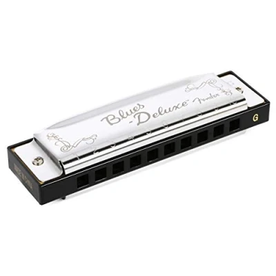 Immagine di Fender Blues Deluxe Armonica, Chiave di G, 10 Fori, Cromata in Nichel, Include Custodia