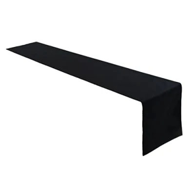 Immagine di Runner da tavola di alta qualità in 100% cotone, collezione concetto, colore e dimensioni a scelta (runner 40 x 200 cm, nero)