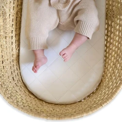 Immagine di Clair de Lune Materasso trapuntato Noah Pod/Palm Moses culla 74 x 28 cm