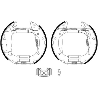 Immagine di TEXTAR Shoe Kit Pro 84063300 freno, Freno a tamburo con cilindretto regolatore/attuatore HYUNDAI: Getz