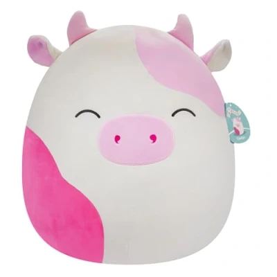 Immagine di Squishmallows SQCR05470 Caedyn la mucca rosa a pois con occhi chiusi, 40,6 cm, multicolore