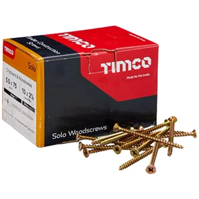 Immagine di Timco 50075SOLOC Vite per Legno Solo PZ2 CSK ZYP, 5.0 x 75, Set di 200 Pezzi