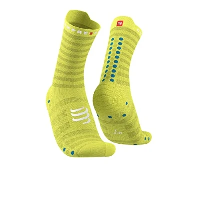 Immagine di COMPRESSPORT Pro Racing Socks v4.0 Light Run High Calzini, Primerose/Fjord Blue, 39 41 Unisex Adult