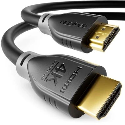 Immagine di deleyCON Cavo HDMI 5m 4K@60Hz 2K@165Hz con ARC UHD HDR 3D Alta Velocità 18Gbps per PS4 Soundbar Televisione Blu Ray Proiettore Computer Portatile TV PS5 Console PC Monitor Nero Grigio