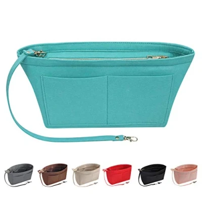 Immagine di Soyizom Organizer per borsa in feltro Multi tasche Tasca donna (verde, grande)