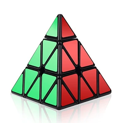 Immagine di ROXENDA Cubo di Piramide, Originale Pyramid Speed Cube Pyraminx Triangolo Magic Cube, Liscio Puzzle Velocità (Adesivi)
