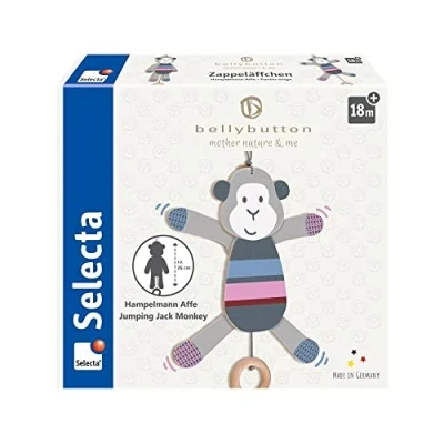 Immagine di Selecta Hampelmann 64027 Scimmia in legno, 26 cm, bellybutton by
