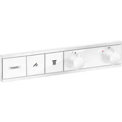 Immagine di Hansgrohe 15380000 Miscelatore termostatico RainSelect per 2 consumatori, cromato, Mattweiß, Verbraucher