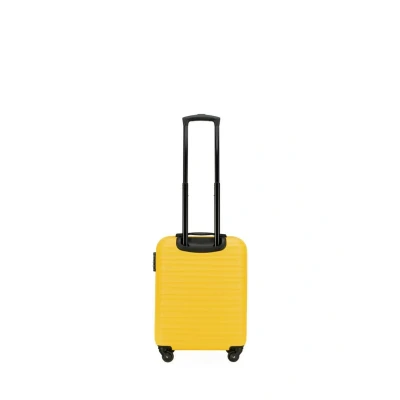 Immagine di WITTCHEN Valigia da Cabina Trolley Bagaglio a Mano rotelle piccola guscio duro in ABS con 4 ruote spinner Serratura combinazione Maniglia telescopica Groove Line giallo