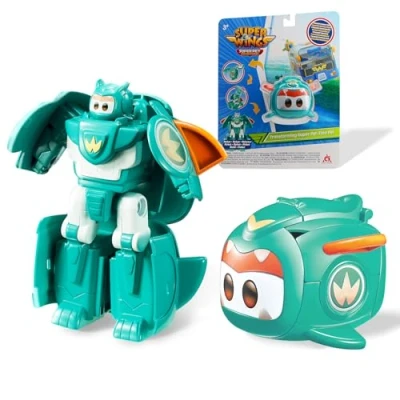 Immagine di Super Wings Transformations Supercharged Tino Pet, figura di gioco per bambini alta circa 6 cm, aeroplano e robot giocattolo bambine 3 anni oltre