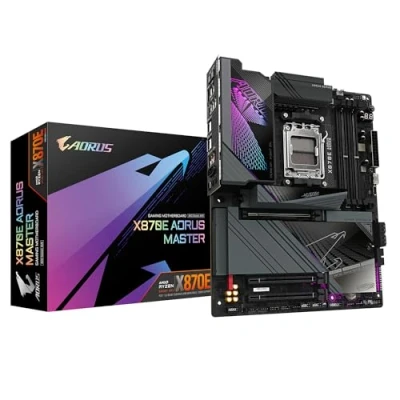 Immagine di GIGABYTE Scheda madre X870E AORUS MASTER Supporta CPU AMD Ryzen 9000, VRM digitale a 16+2+2 fasi, fino 8600MHz DDR5 (OC), 3xPCIe 5.0, Wi Fi 7, LAN 5GbE, USB 4