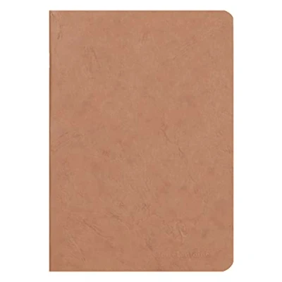 Immagine di Clairefontaine 73316C collezione Age Bag Un taccuino a punto metallico Tabacco A5 14,8x21 cm 96 pagine rigate carta Bianca 90g Copertina Lustrée grana effetto cuoio