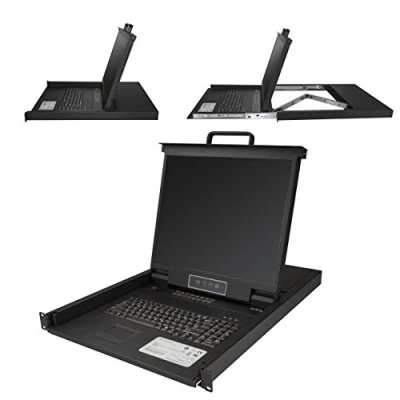 Immagine di StarTech.com Console KVM per Armadio Rack, Switch VGA a 16 porte integrato, Monitor LCD 19&quot;, Cassetto 1U con cavi da 1,8 m, OSD KVM, Supporto USB+VGA, Tastiera Inglese (RKCONS1916K)