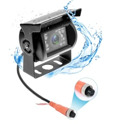 Immagine di CAMECHO AHD/CVBS Telecamera Retromarcia Visione Notturna a Infrarossi Senza Linea Guida Cambiamento di Colore Impermeabile 4 pin Aviation Connettore Posteriore per Bus/RV/Camion