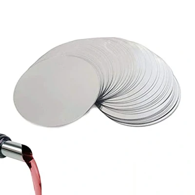 Immagine di 20 Pezzi Dischi per Versare Il Vino, Disco Vino Riutilizzabile, Versatore con Tappo a Disco, Elegantemente (Argento)