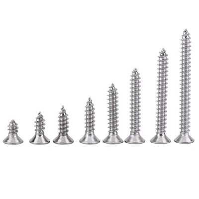 Immagine di 200Pcs Viti Autofilettanti M3 6 30MM, 304 Phillips a testa piatta in Acciaio Inox Kit Assortimento Svasate (Flat head)