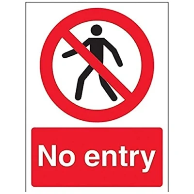 Immagine di vsafety 52016 AN R &quot;No Entry segnale&quot; divieto di accesso pedonale, Plastica rigida, verticale, 150 mm x 200 mm, colore: nero/rosso
