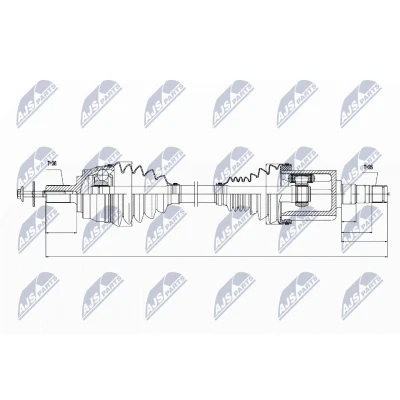 Immagine di NTY NPW VV 030 Albero motore / Semiasse Assale anteriore, anteriore Sx VOLVO: V40 Hatchback