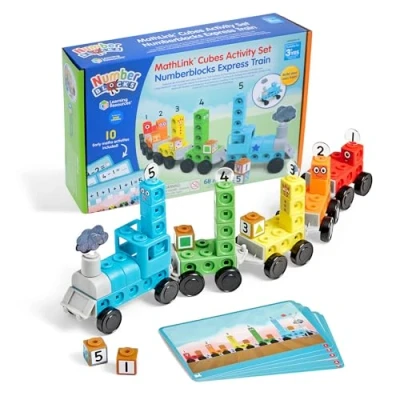 Immagine di Learning Resources Numberblocks Treno Espresso, MathLink, età 3 4 5 6, Treni Giocattolo, Giochi numerici, Cubi per Contare, EYFS, 10 attività Matematiche, HM96094 UK