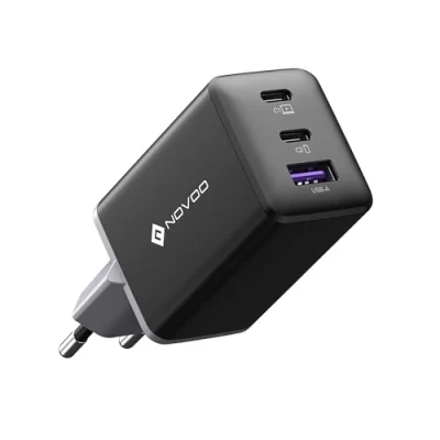 Immagine di NOVOO Caricabatterie USB C da 67W con 2 cavi PD 100 W Type C, Caricatore muro compatto veloce PPS GaN III a 3 porte, per MacBook Pro 14&#039;&#039;, Dell XPS 13, iPad Pro, iPhone 15, Galaxy S24 Ultra