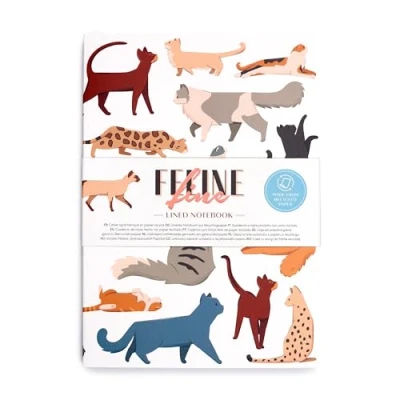 Immagine di Puckator Quaderno A5 a Righe in Carta Riciclata Gatti Feline Fine