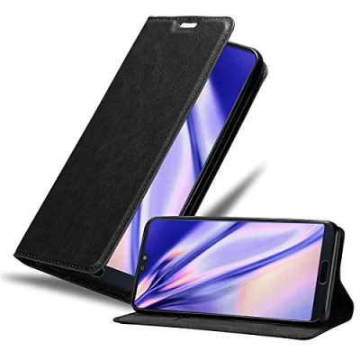 Immagine di Cadorabo Custodia Libro Compatibile con Huawei P20 PRO in Nero di Notte Vani Carte, Funzione Stand e Chiusura Magnetica Portafoglio Cover Case Wallet Book Etui Protezione