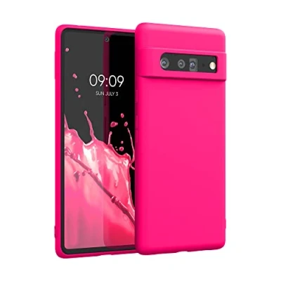 Immagine di kwmobile Custodia Compatibile con Google Pixel 6 Pro Cover Back Case per Smartphone in Silicone TPU Protezione Gommata rosa shocking