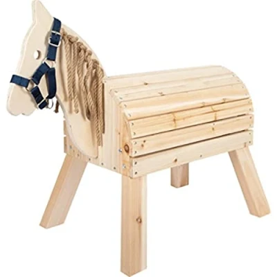 Immagine di Small Foot Legno Compatto, Cavallo da Cavalcare con Cavezza dai 3 Anni, per Interni ed Esterni, 12313 Giocattolo, Multicolore, M