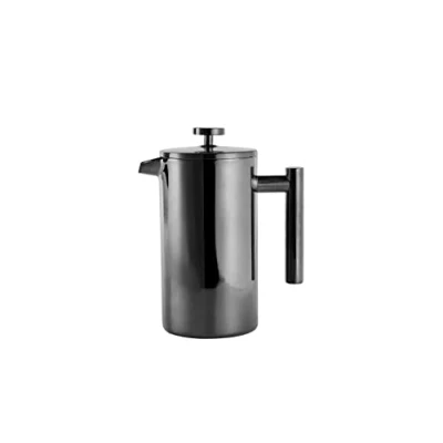 Immagine di ECHTWERK French Press in acciaio inox, pressa termica a doppia parete isolata, caffettiera con filtro pressione per casa, campeggio e ufficio, edizione argento, 800 ml