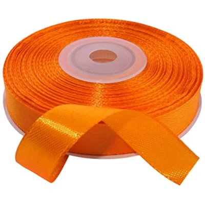 Immagine di AERZETIX C55580 Rotolo di nastro raso satinato 12mm x 25m colore arancione striscia imballaggio regalo decorazione matrimonio compleanno festa in poliestere