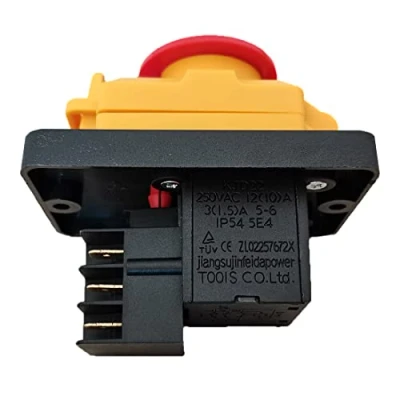 Immagine di KJD22 interruttore elettromagnetico ON OFF pulsante di arresto emergenza interruttori 250VAC 12(10) A 3(1.5) IP54 5E4 TUV CE ZL02257672X (KJD22 6Pins)