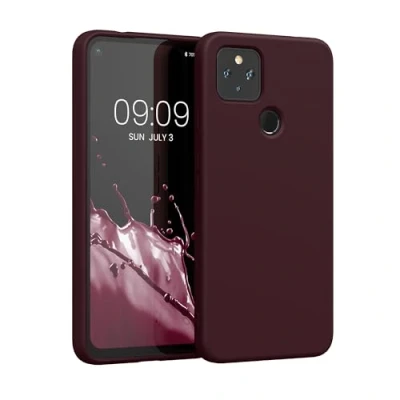 Immagine di kwmobile Custodia Compatibile con Google Pixel 4a 5G Cover Back Case per Smartphone in Silicone TPU Protezione Gommata viola bordeaux