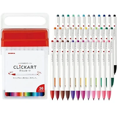 Immagine di Zebra WYSS22 36C N Clickart Pennarelli a base d&#039;acqua, 36 colori, custodia inclusa