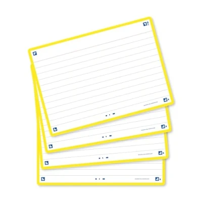 Immagine di Oxford Flash 2.0 80 spine Bristol Cards A6 (10, 5 x 14, 8 cm) con cornice gialla