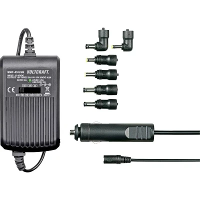 Immagine di VOLTCRAFT SMP 45 USB Alimentatore per notebook W 9.5 V/DC, 12 15 16 18 19 20 V/DC 3 A