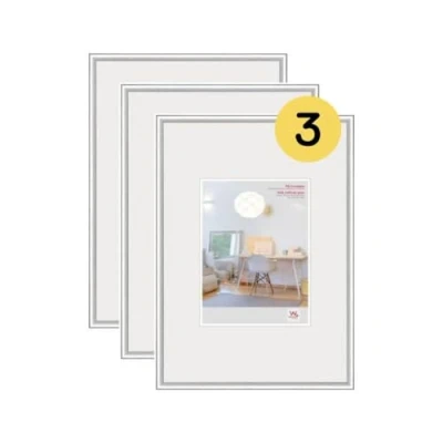 Immagine di walther design Argento 40 x 60 cm con Vetro Artistico Confezione da 3, Cornice in plastica New Lifestyle KVX460S3