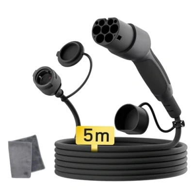 Immagine di dé Adattatore Tipo 2 a Schuko [5m 16A] alla Presa di Ricarica per Auto elettrica Schuko, caricare AMI, e Bike, Scooter, Moto presso stazioni ricarica/wallbox Non V2L