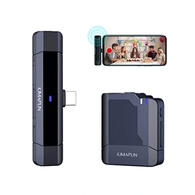 Immagine di KIMAFUN Microfono Lavalier Wireless per Telefoni Android di Type C, Lapel Mic Plug Play Youtube/Facebook/Tik Tok Live Stream, Vlogger, Registrazione Video, Intervista, G50 3(1TX+1RX)