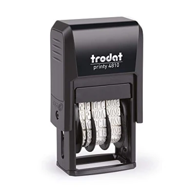 Immagine di Trodat Timbro data Printy 4810, mese in lettere, DUT, 3,8 mm, Colore di stampa nero, lettere Tedesco