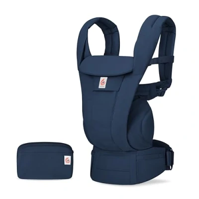Immagine di Ergobaby Omni Deluxe marsupio tutto in uno per neonati dalla nascita fino a 20 kg, ergonomico cotone 4 posizioni, posteriore, da viaggio, Midnight Blue