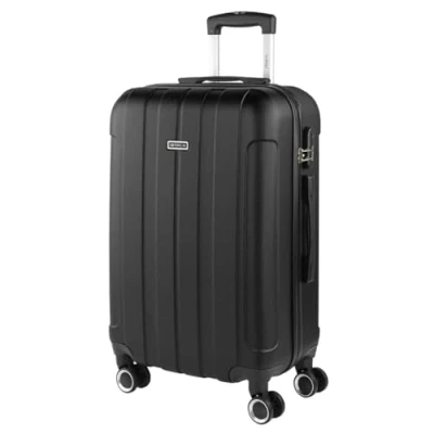 Immagine di ITACA Valigia Grande Rigida Viaggio Rigide. Trolley con 4 RuoteDoppie Girevoli. Materiale ABS Resistente e Leggero TSA 771170, Nero