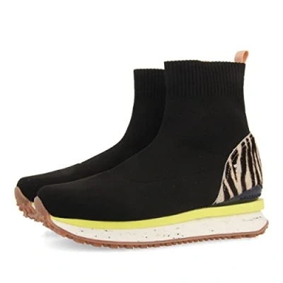 Immagine di Gioseppo CON Detalles Animal Sneakers alte, Donna, Taglia: 38, Black/ beige Pelle e tessuto
