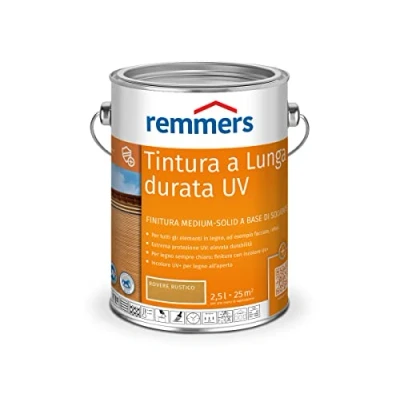 Immagine di Remmers Vernice trasparente per protezione duratura dai raggi UV rovere rustico, 2,5 litri, protettivo a base di solvente legno all&#039;esterno, elevata anche nelle tonalità chiare e incolore UV+, anti blocking