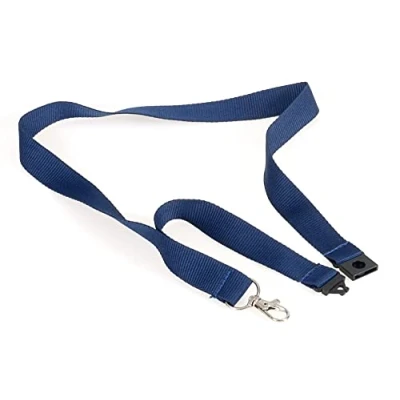 Immagine di EUROPEL cordino in tessuto da 20 mm con collo e clip metallo per porta badge, confezione 10, 121277, blu