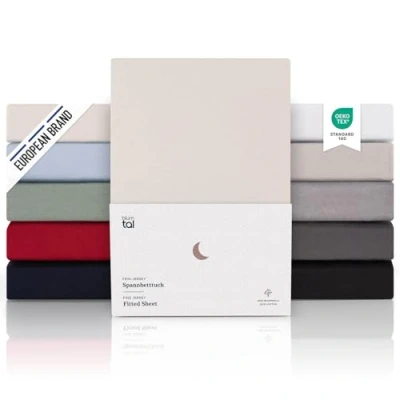 Immagine di Blumtal Lenzuolo con Angoli una piazza e mezza 140x200 set da 2 in Cotone 150g/m² Lenzuola letto Sotto materasso 25cm avorio