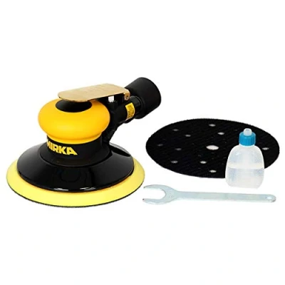 Immagine di Mirka Aria Compressa Eccentrico Centrale Aspirante Ã˜ 150 Mm 5,0 Corsa, 5/16 Filettato, Includendo 52 Foro Pu Piastra Protezione Pad, Supporto, Adattatore Capezzolo Set Grip Ros650Cv = 1 Pezzo
