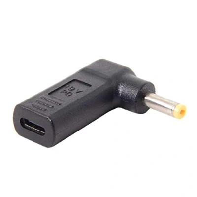 Immagine di Cablecc Adattatore USB 3.1 tipo C da a DC 19 V Emulatore PD ad angolo di 90 gradi (4,0 x 1,7 mm)